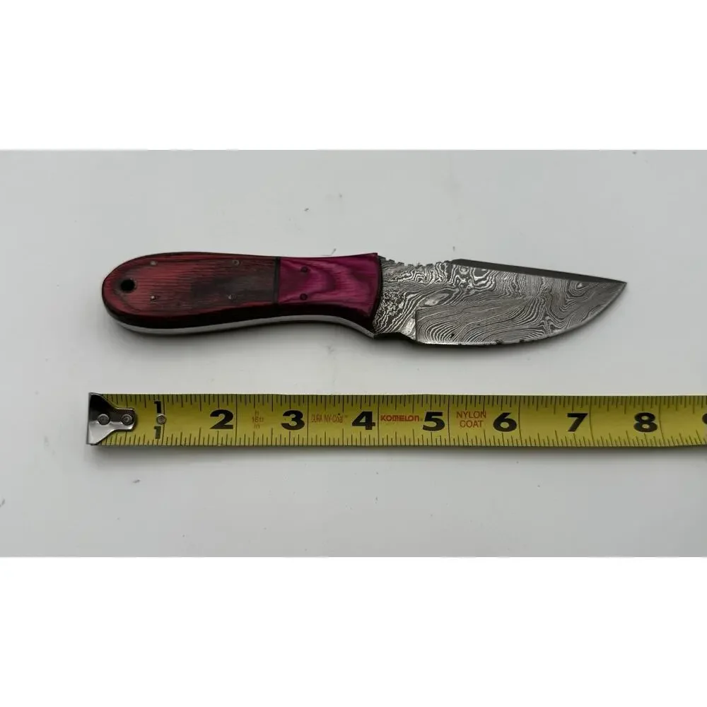 Handmade Damascus Steel Fixed Blade Knife w/ Leather Sheath – Pakistan Made NEW